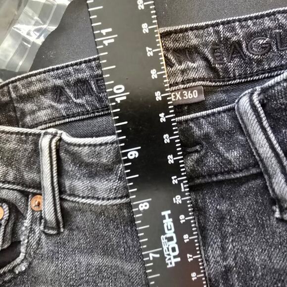 American Eagle Men's Stretch Airflex 360 Distressed Slim Jeans Dark Gray Black - Picture 13 of 14